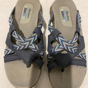 Skechers outdoor lifestyle sandals, womens, blue, beige size 7